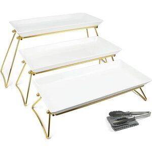 Extra Large 3 Tier Serving Tray Set, 24x22x9.7 inch Dessert Table Display